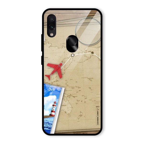 Summer Travel Glass Back Case for Redmi Note 7