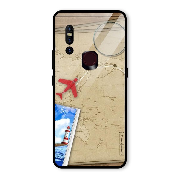 Summer Travel Glass Back Case for Vivo V15