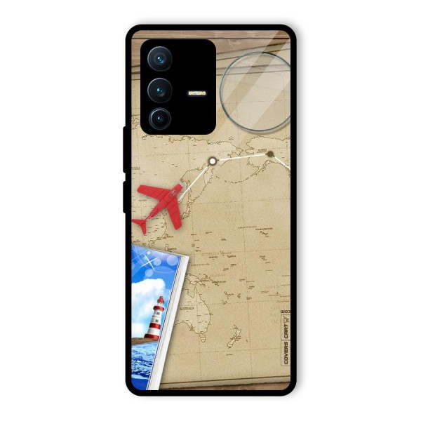 Summer Travel Glass Back Case for Vivo V23 Pro