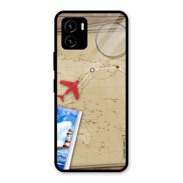 Summer Travel Glass Back Case for Vivo Y15s