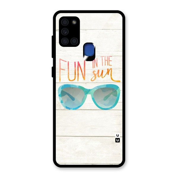 Sun Fun Glass Back Case for Galaxy A21s