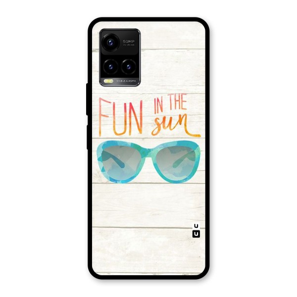 Sun Fun Glass Back Case for Vivo Y33s