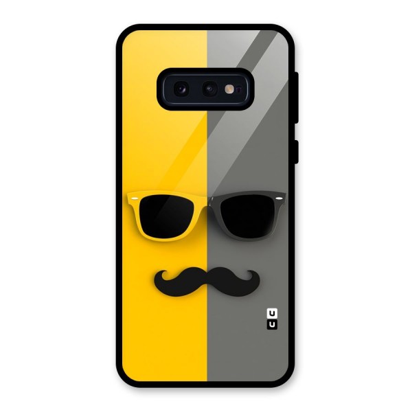 Sunglasses and Moustache Glass Back Case for Galaxy S10e