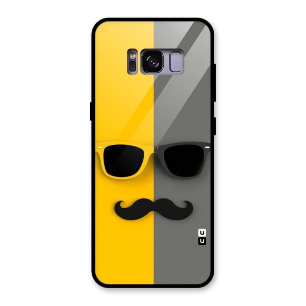 Sunglasses and Moustache Glass Back Case for Galaxy S8