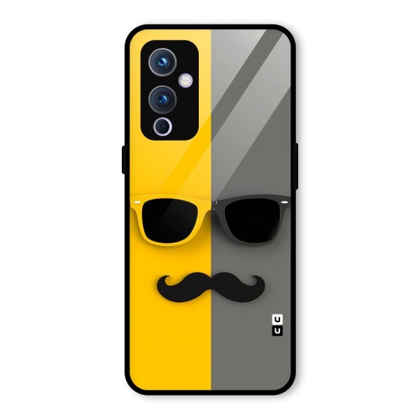 Sunglasses and Moustache Glass Back Case for OnePlus 9