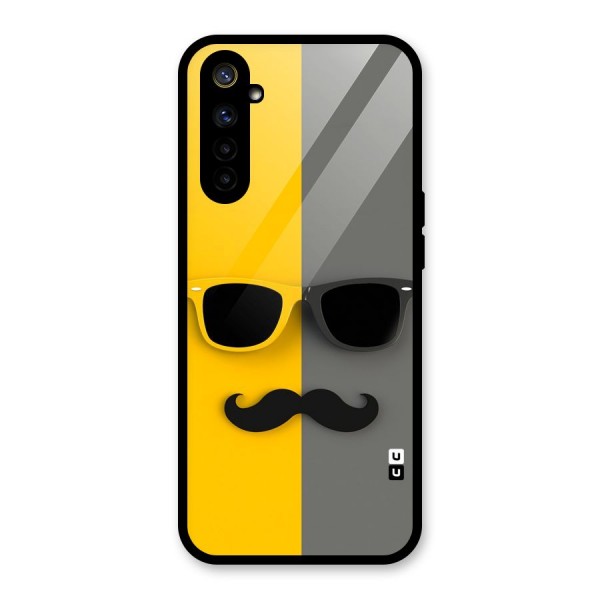 Sunglasses and Moustache Glass Back Case for Realme 6