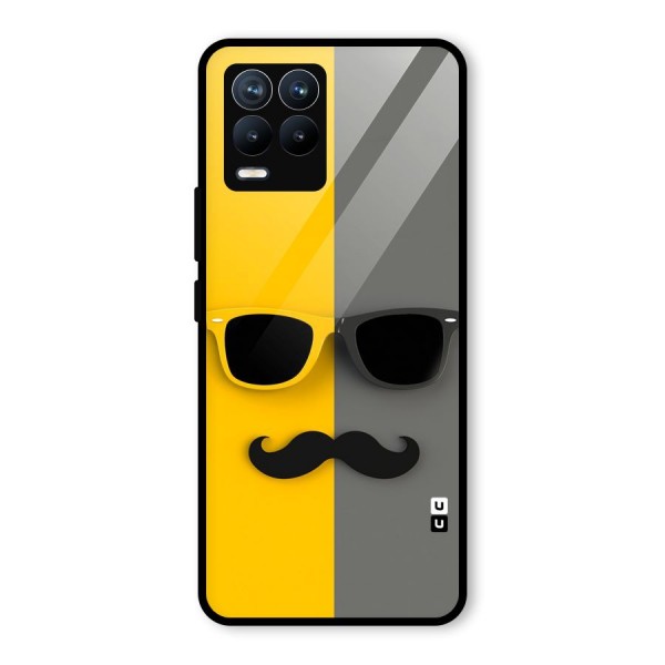 Sunglasses and Moustache Glass Back Case for Realme 8