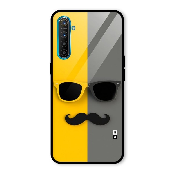 Sunglasses and Moustache Glass Back Case for Realme XT