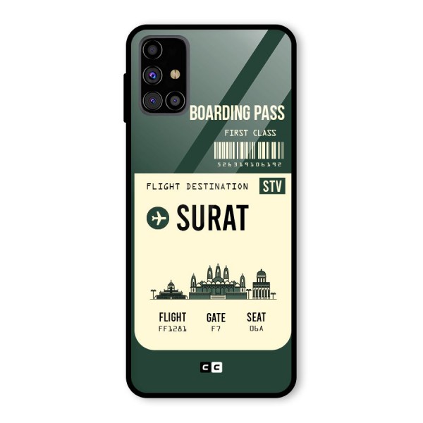 Surat Boarding Pass Glass Back Case for Galaxy M31s