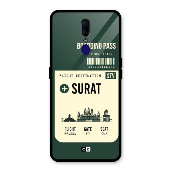 Surat Boarding Pass Glass Back Case for Oppo F11