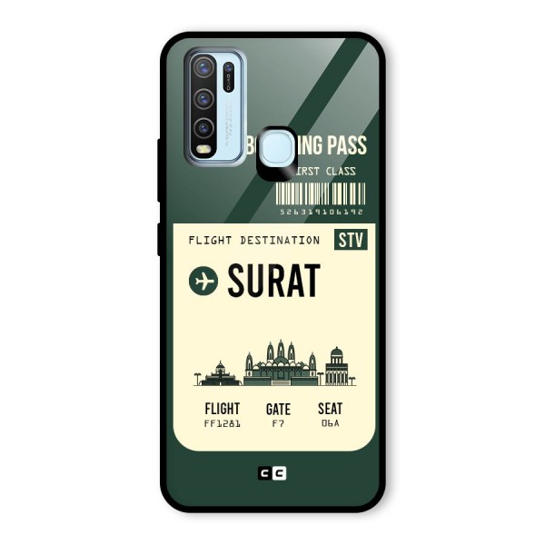 Surat Boarding Pass Glass Back Case for Vivo Y30