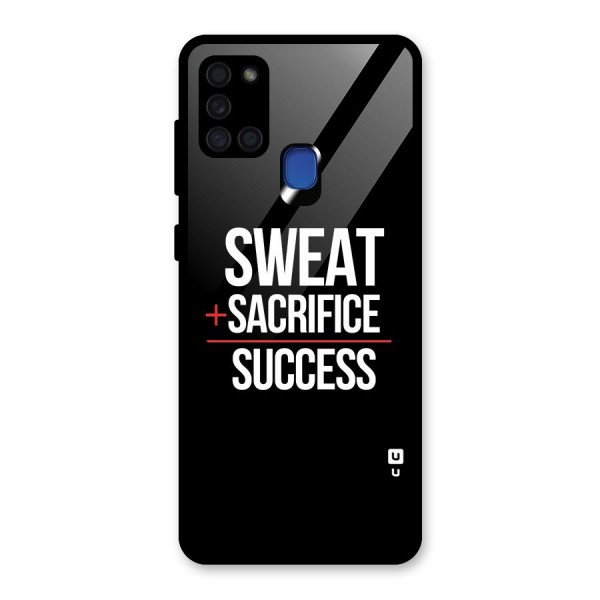 Sweat Sacrifice Success Glass Back Case for Galaxy A21s