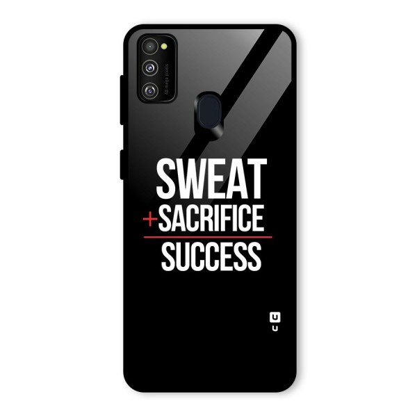 Sweat Sacrifice Success Glass Back Case for Galaxy M21