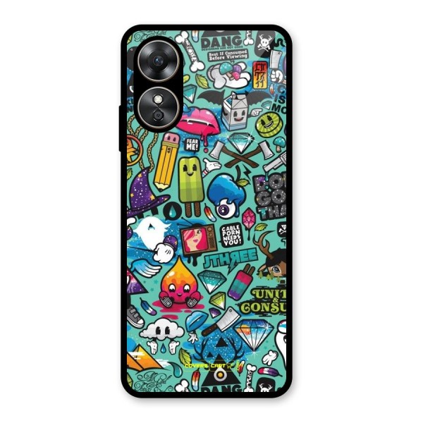 Sweet Candies Glass Back Case for Oppo A17