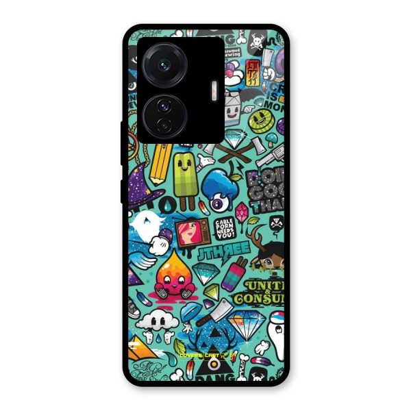 Sweet Candies Glass Back Case for Vivo T1 Pro