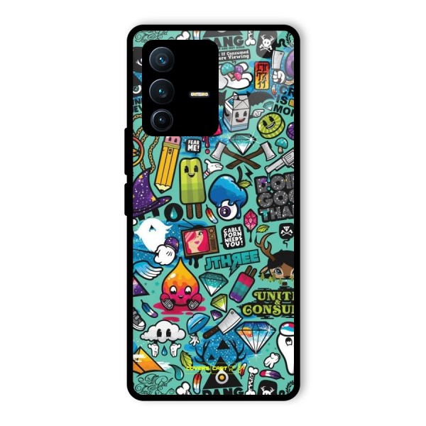 Sweet Candies Glass Back Case for Vivo V23 Pro