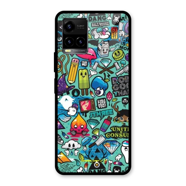 Sweet Candies Glass Back Case for Vivo Y21 2021