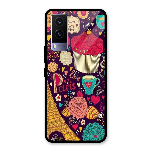 Sweet Love Glass Back Case for Vivo V21e 5G