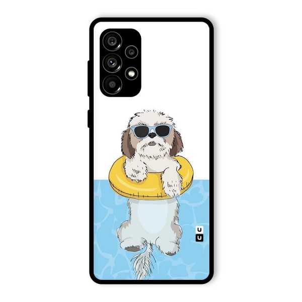 Swimming Doggo Glass Back Case for Galaxy A73 5G