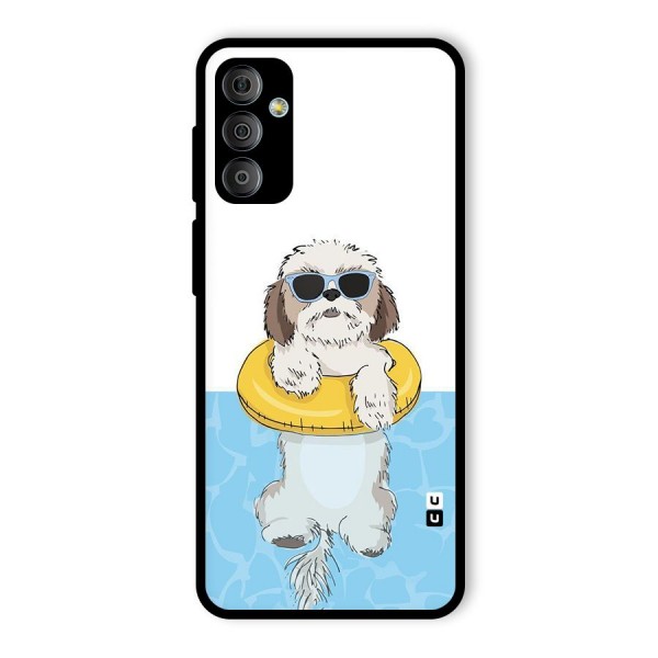 Swimming Doggo Glass Back Case for Galaxy F23