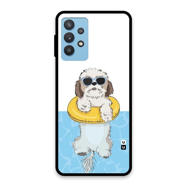 Swimming Doggo Glass Back Case for Galaxy M32 5G