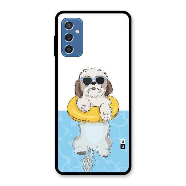 Swimming Doggo Glass Back Case for Galaxy M52 5G