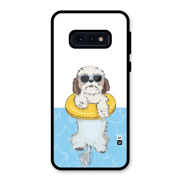 Swimming Doggo Glass Back Case for Galaxy S10e