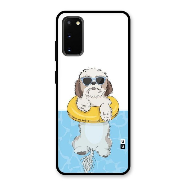 Swimming Doggo Glass Back Case for Galaxy S20