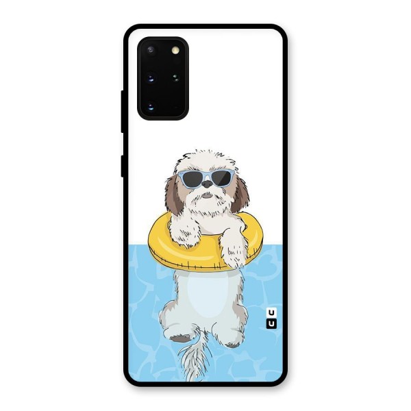 Swimming Doggo Glass Back Case for Galaxy S20 Plus