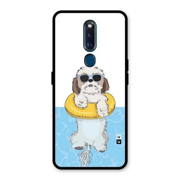 Swimming Doggo Glass Back Case for Oppo F11 Pro