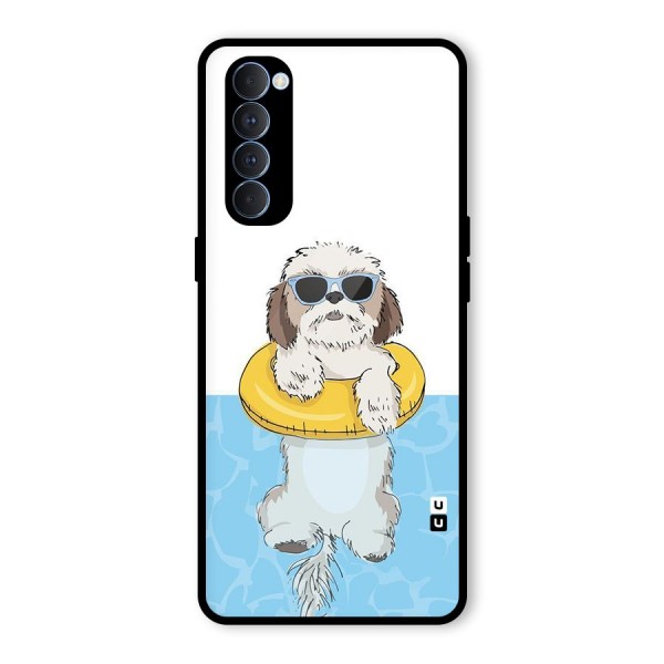 Swimming Doggo Glass Back Case for Oppo Reno4 Pro