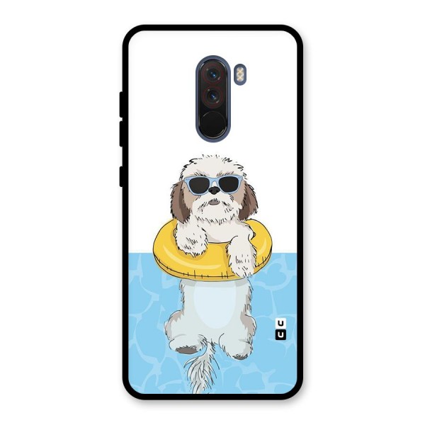 Swimming Doggo Glass Back Case for Poco F1