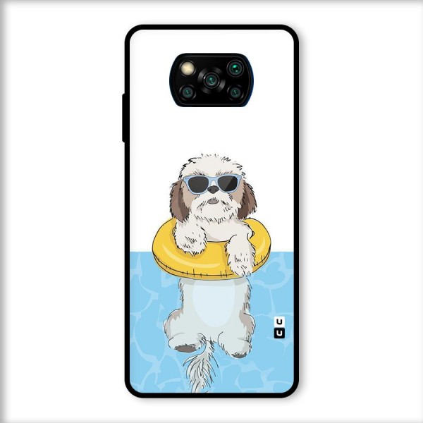 Swimming Doggo Glass Back Case for Poco X3