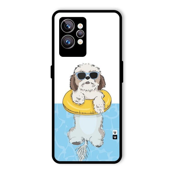 Swimming Doggo Glass Back Case for Realme GT2 Pro