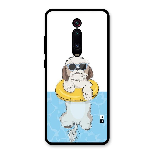 Swimming Doggo Glass Back Case for Redmi K20 Pro