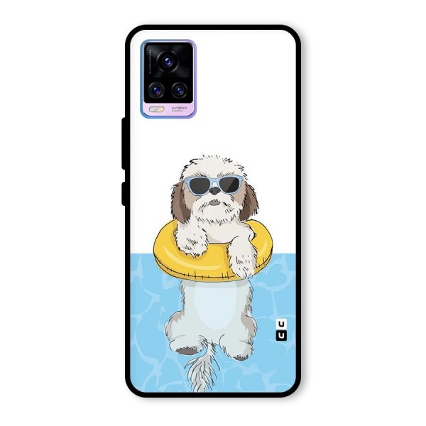 Swimming Doggo Glass Back Case for Vivo V20 Pro