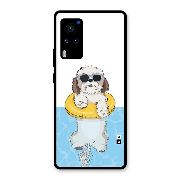 Swimming Doggo Glass Back Case for Vivo X60 Pro