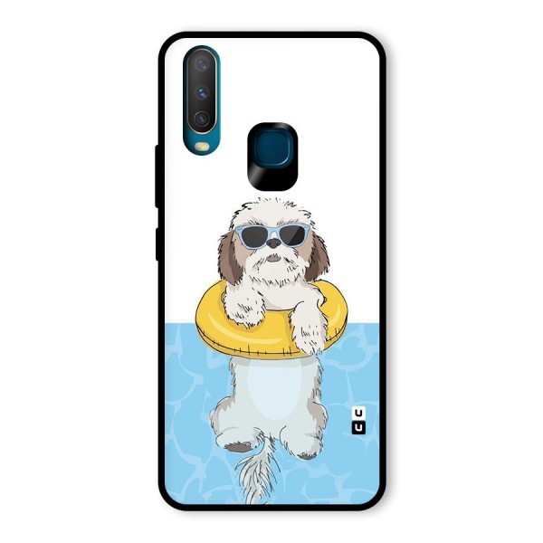 Swimming Doggo Glass Back Case for Vivo Y12