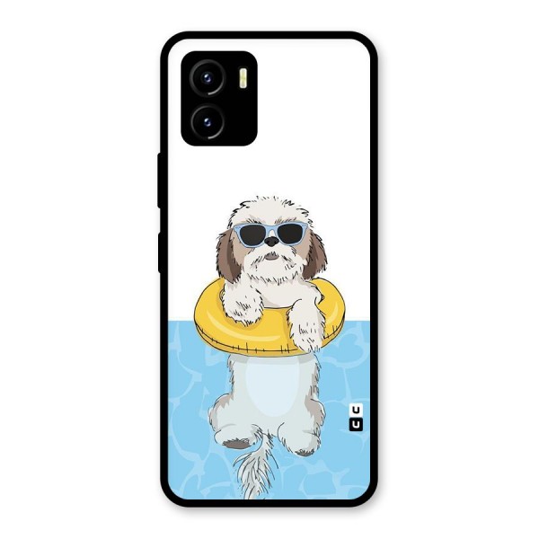 Swimming Doggo Glass Back Case for Vivo Y15s