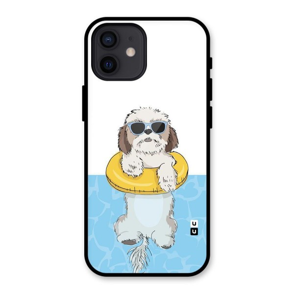 Swimming Doggo Glass Back Case for iPhone 12
