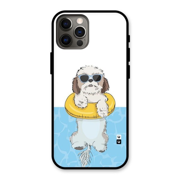 Swimming Doggo Glass Back Case for iPhone 12 Pro