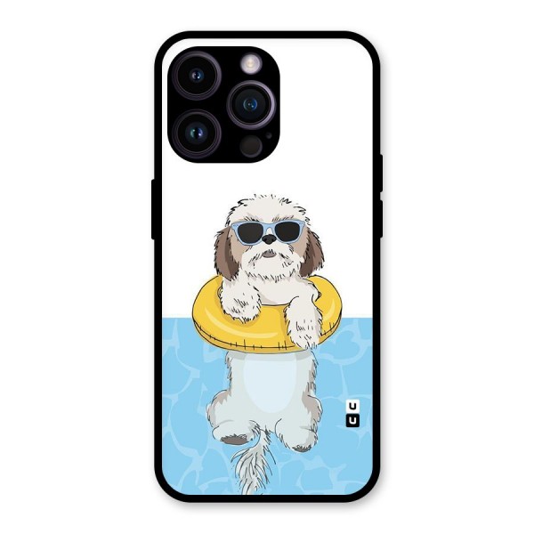 Swimming Doggo Glass Back Case for iPhone 14 Pro Max