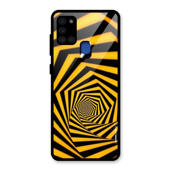 Taxi Pattern Glass Back Case for Galaxy A21s