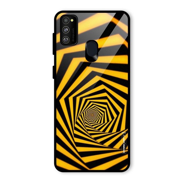 Taxi Pattern Glass Back Case for Galaxy M21