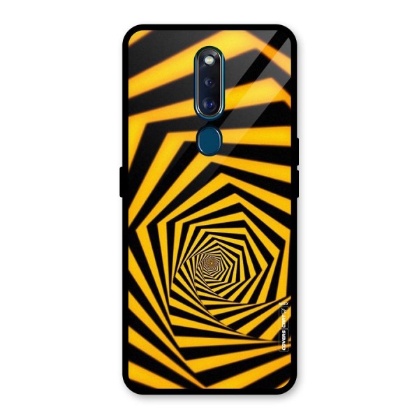 Taxi Pattern Glass Back Case for Oppo F11 Pro