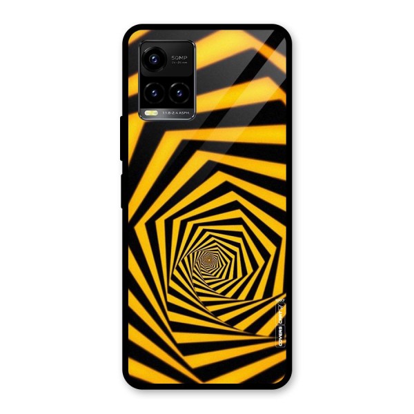 Taxi Pattern Glass Back Case for Vivo Y21G