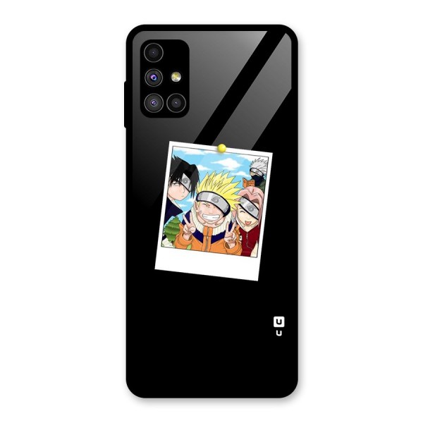 Team Kakashi Cute Glass Back Case for Galaxy M51