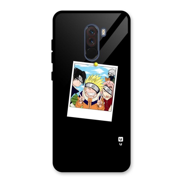 Team Kakashi Cute Glass Back Case for Poco F1