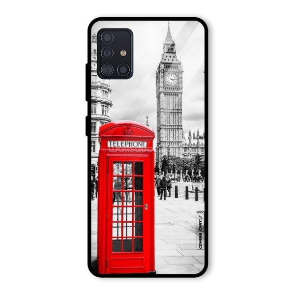 Telephone Booth Glass Back Case for Galaxy A51