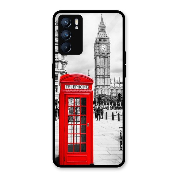 Telephone Booth Glass Back Case for Oppo Reno6 5G